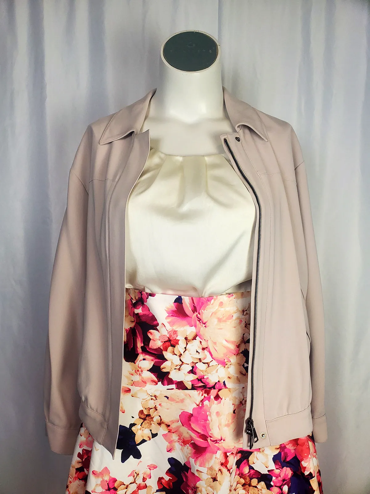 Marina Rinaldi Size 14W Putty Bomber Jacket