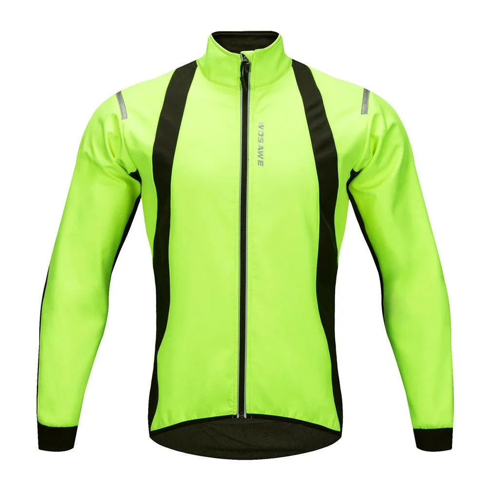 Men's Cycling Jacket Windproof Warm Fleece Winter MTB Bike Bicycle Riding Jersey Outdoor Sport Coat