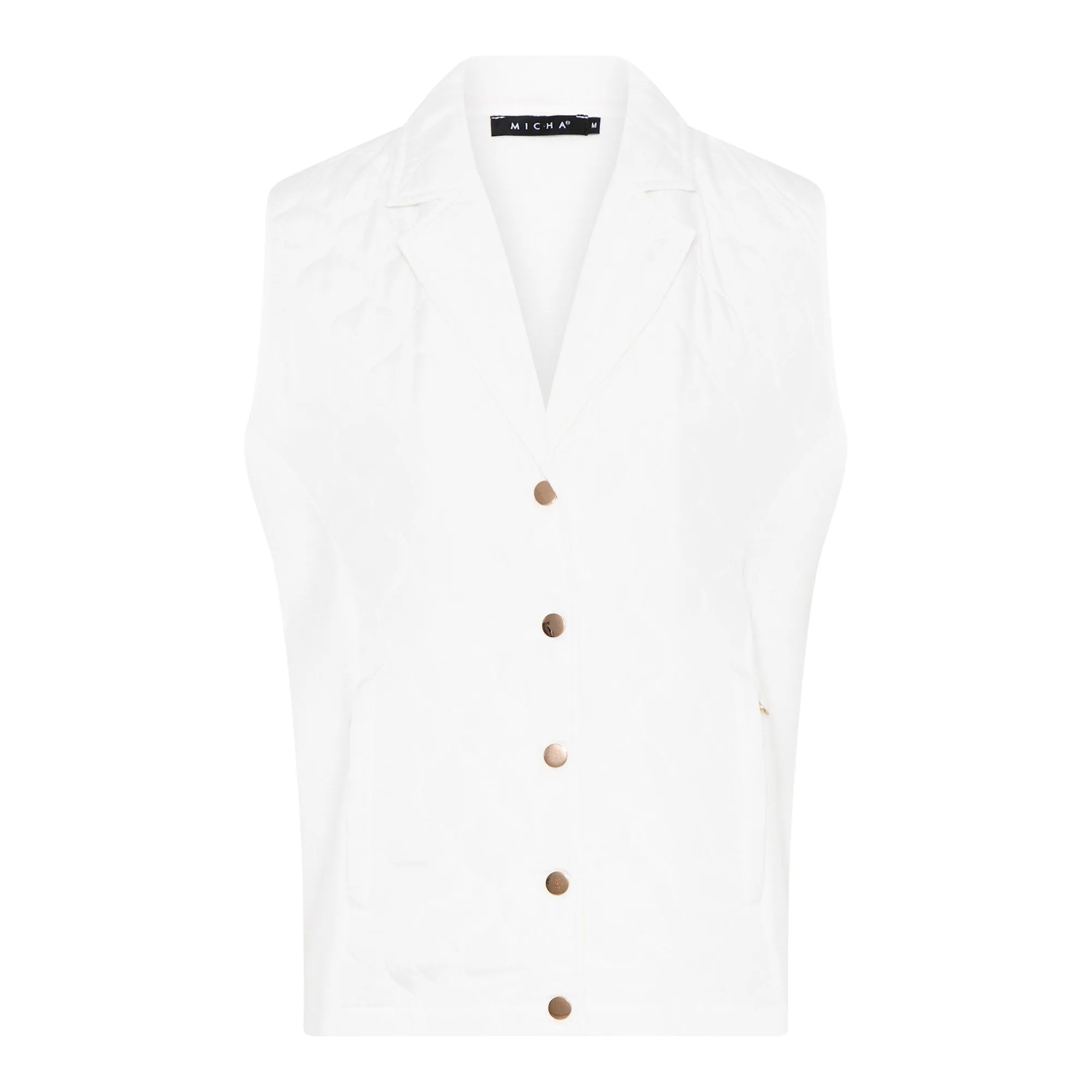 MICHA Off White Quilted Waistcoat