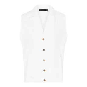 MICHA Off White Quilted Waistcoat