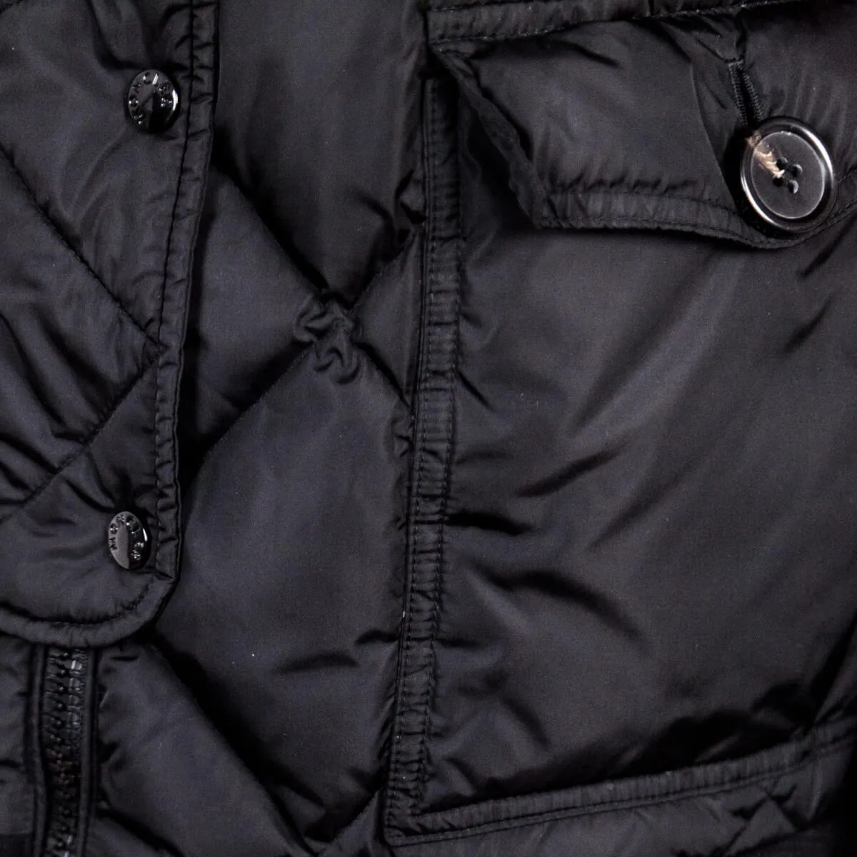 Moncler Black Diamond Quilted Ruffle Down Jacket Size L | 3
