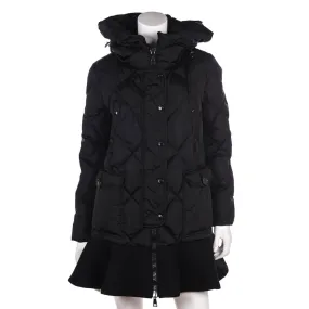 Moncler Black Diamond Quilted Ruffle Down Jacket Size L | 3