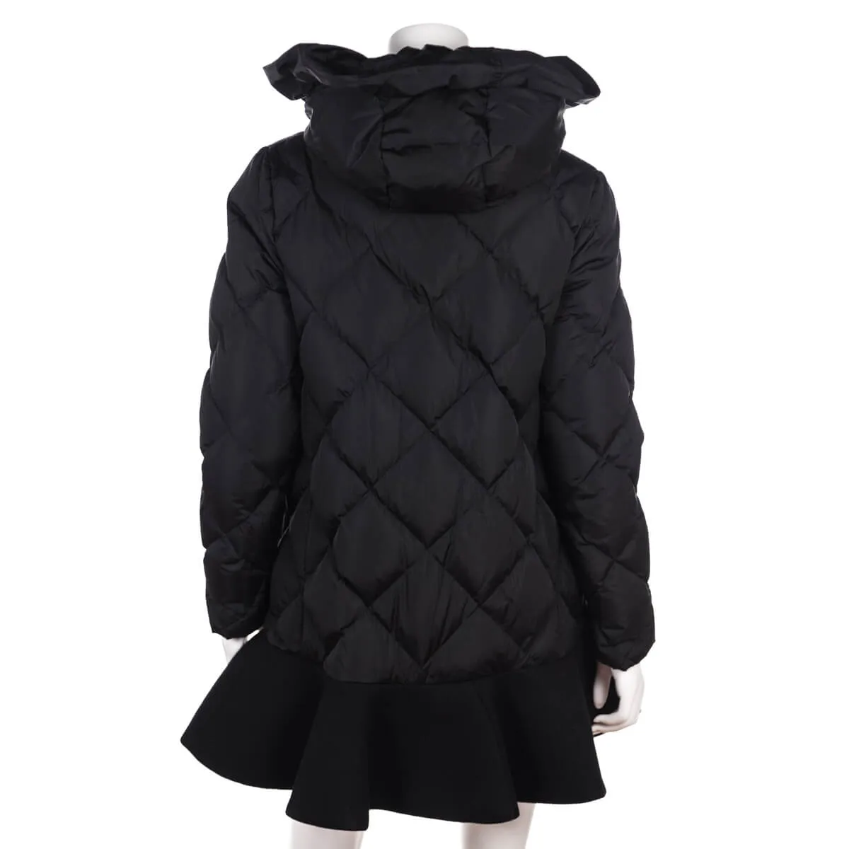 Moncler Black Diamond Quilted Ruffle Down Jacket Size L | 3