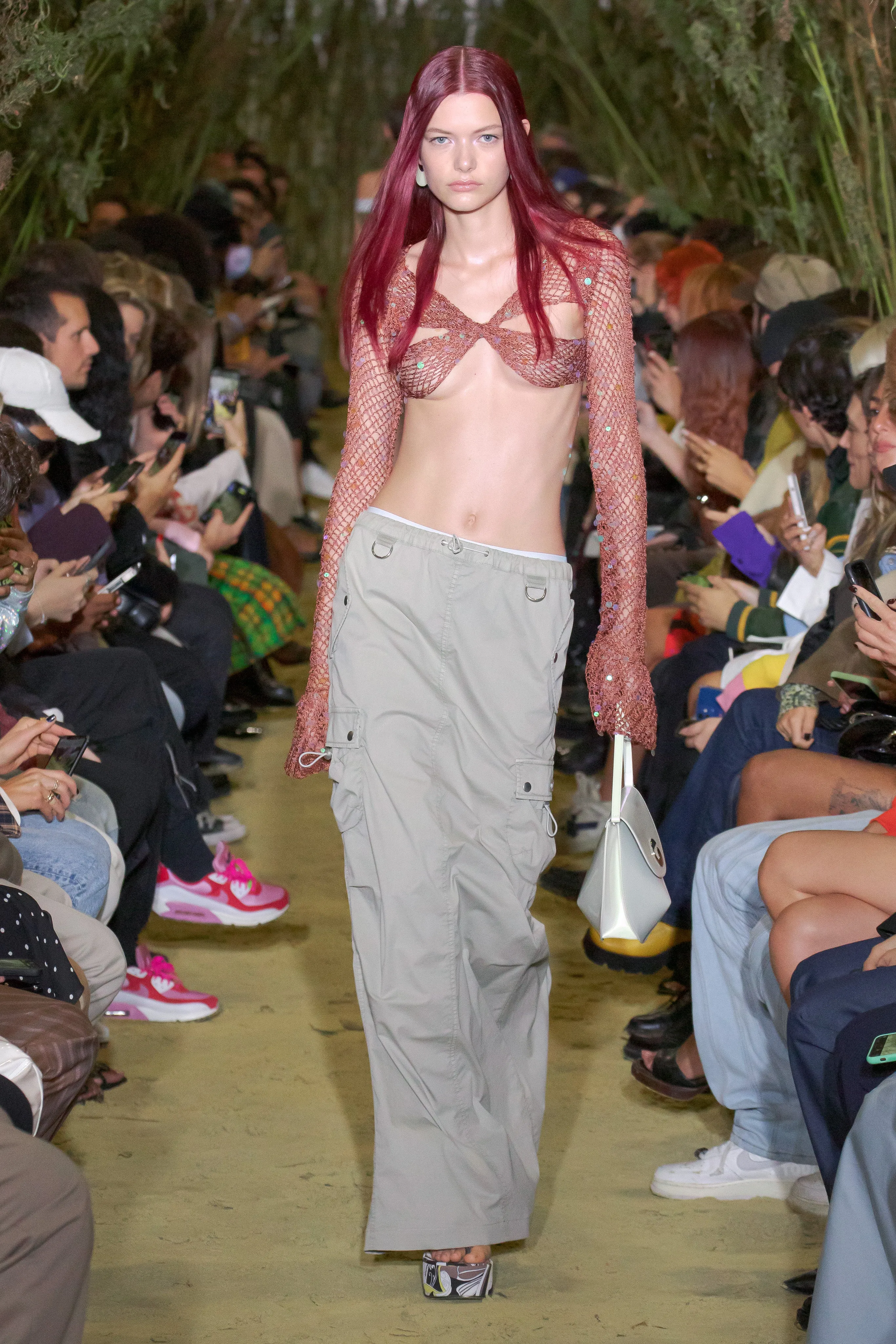 Multi-pocketed cargo maxi skirt