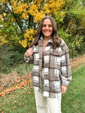 MY TYPE SHERPA JACKET-BROWN