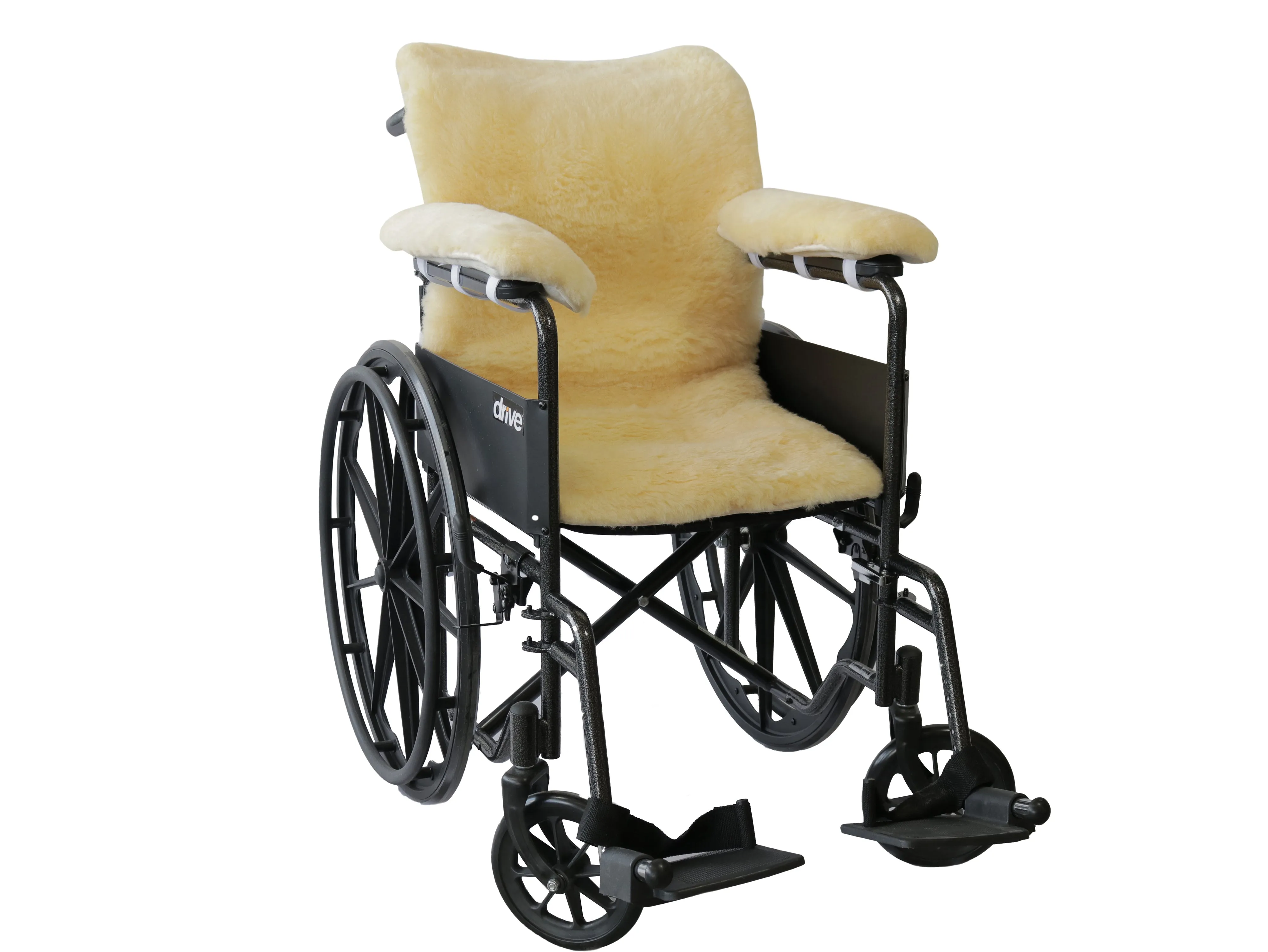 Natural Medical Classic Sheepskin Wheelchair Arm Covers-2-Piece