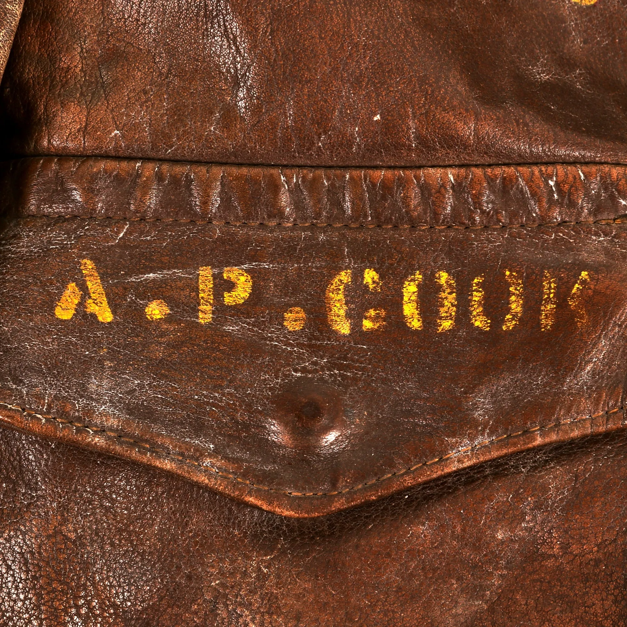 Original U.S. WWII B-24 Weiser Witch Painted A-2 Flying Jacket Grouping - Alfred P. Cook - 8th Air Force, 707th Bomb Squadron - Caterpillar Club Member