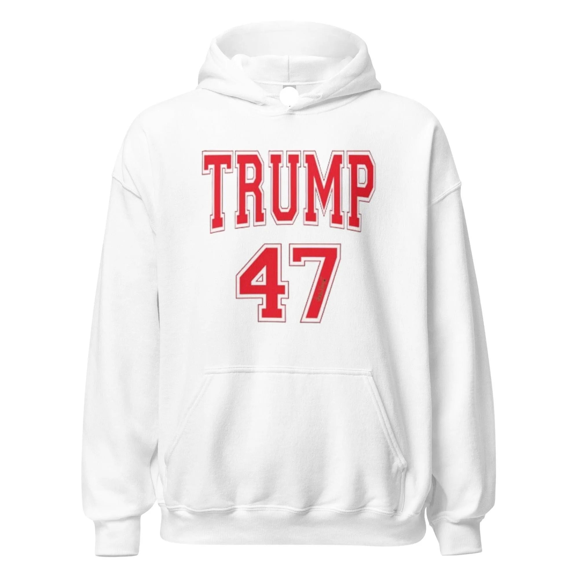 Political Hoodie Trump 47 Varsity Style Blended Cotton Ultra Soft Pullover