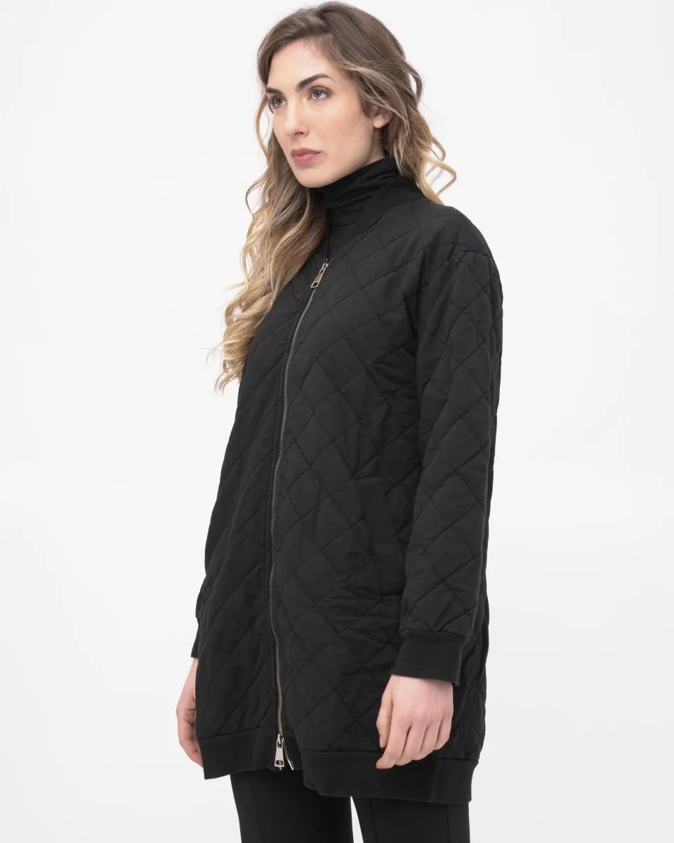 Quilted Oversized Bomber Jacket