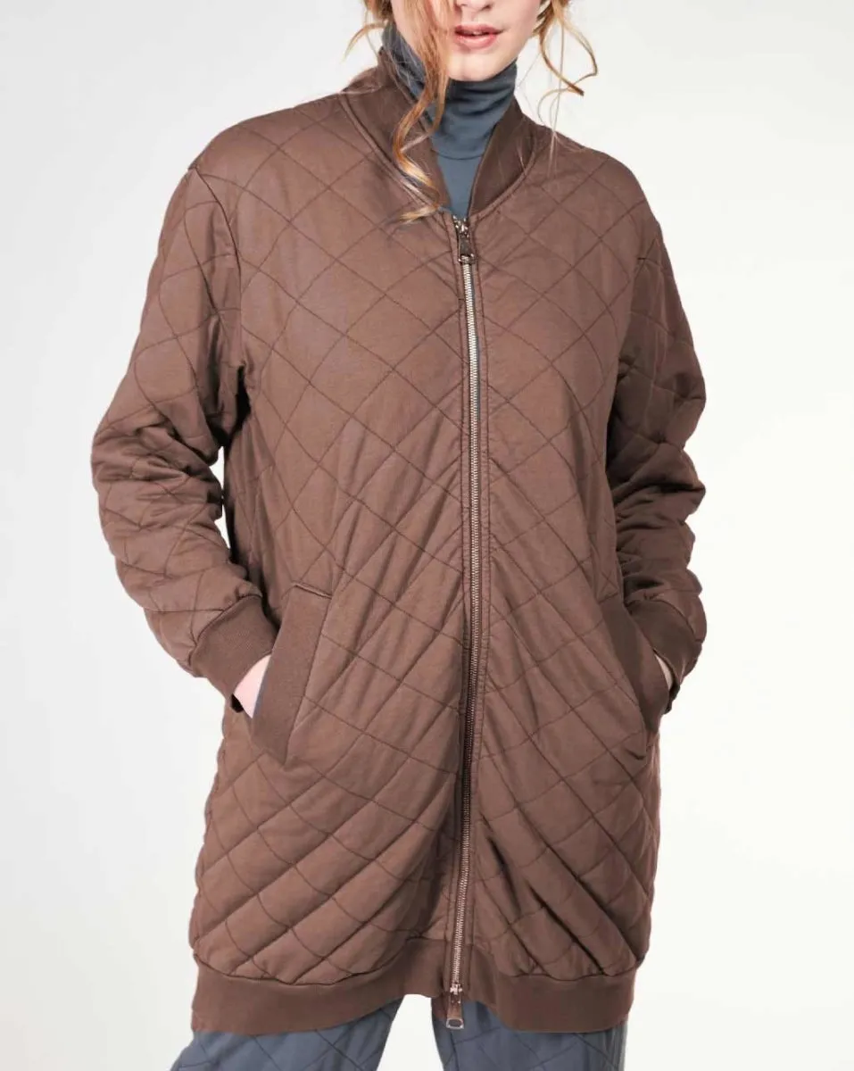 Quilted Oversized Bomber Jacket