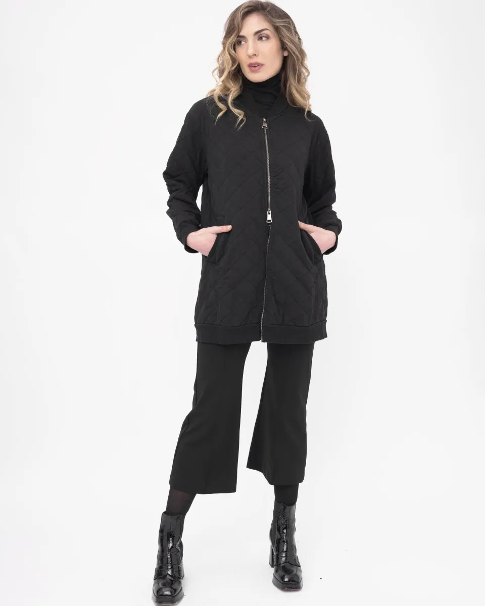 Quilted Oversized Bomber Jacket