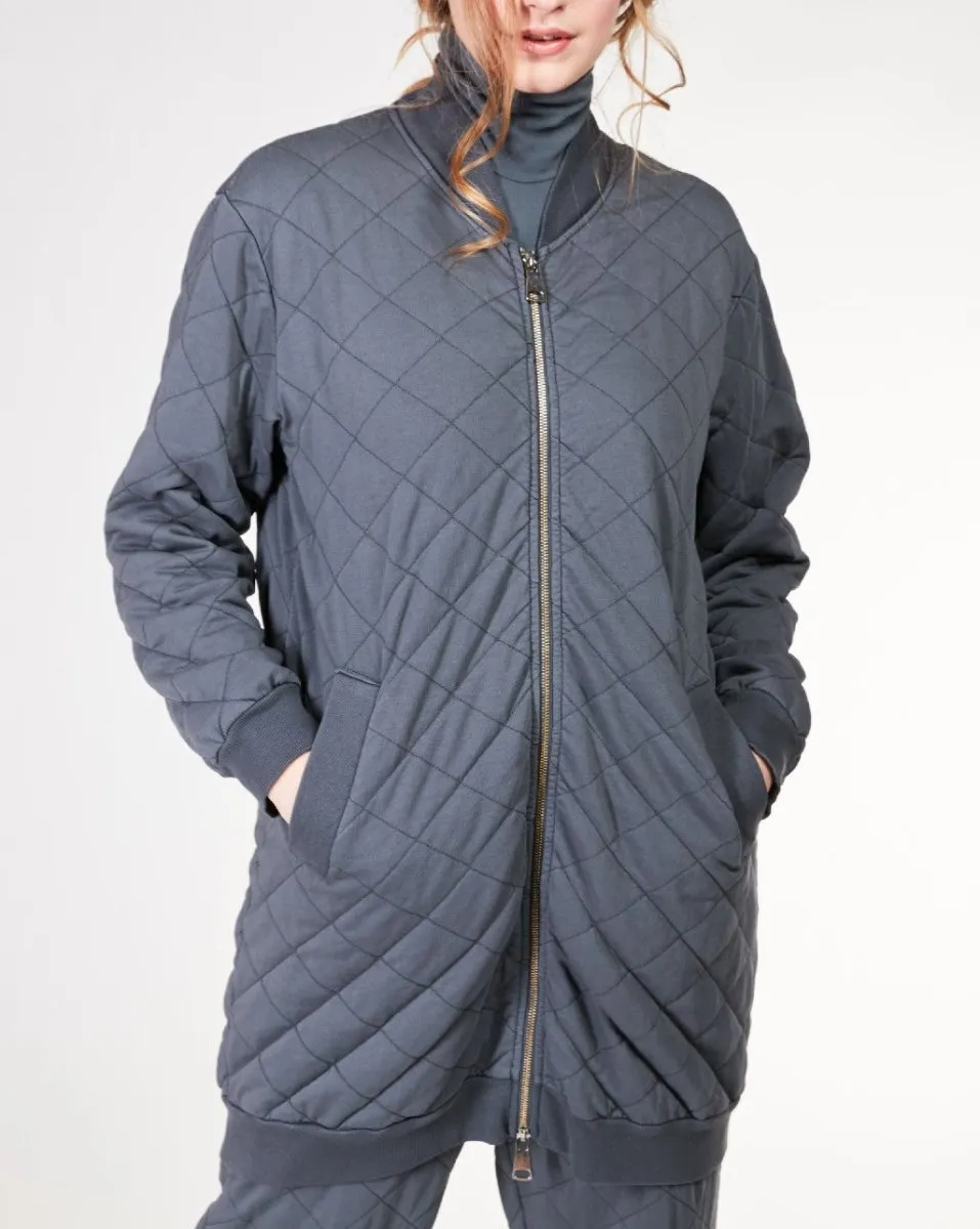 Quilted Oversized Bomber Jacket