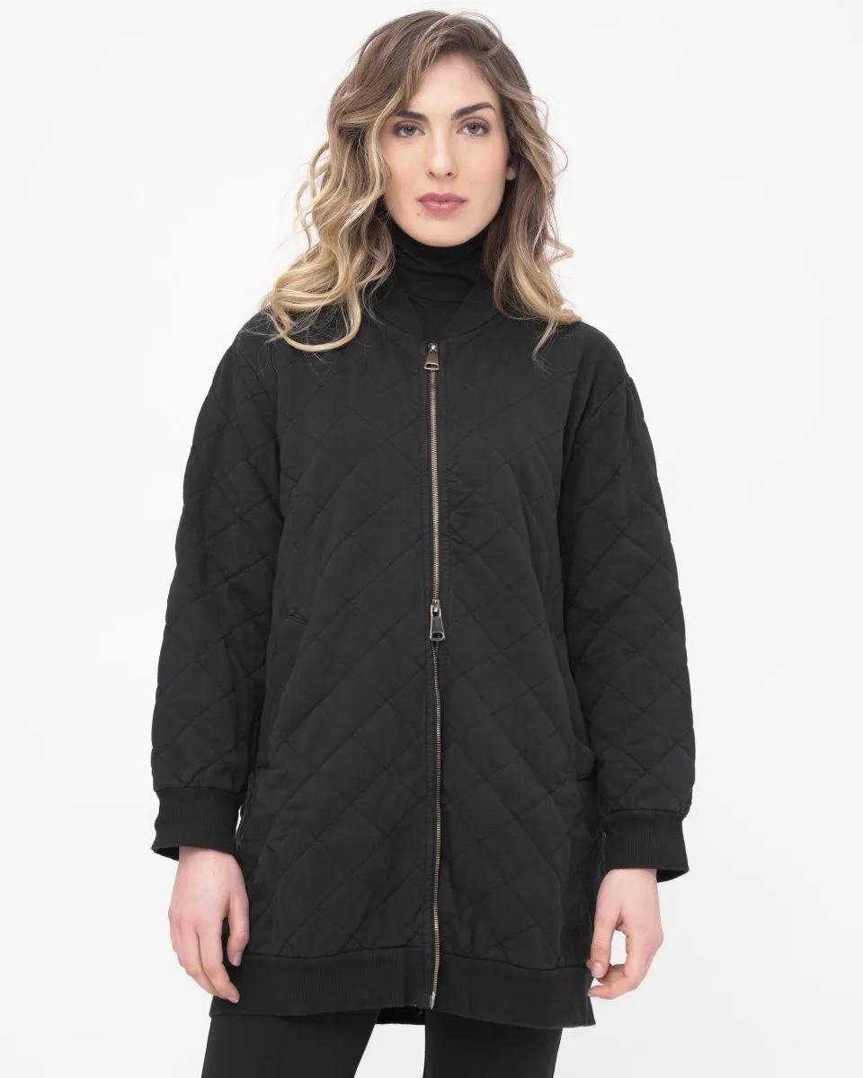 Quilted Oversized Bomber Jacket
