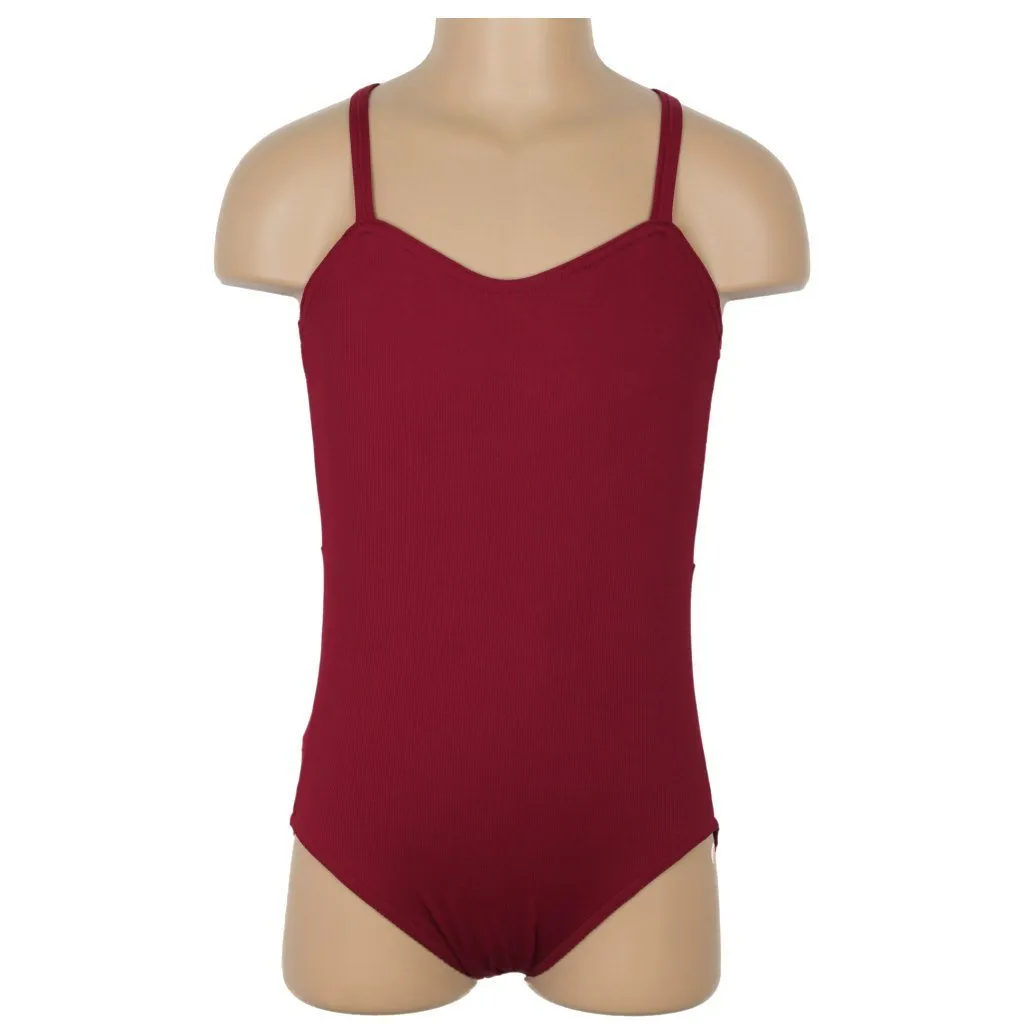 SALE - HARPER - MATT RIB CAMISOLE MESH BACK PANEL LEOTARD