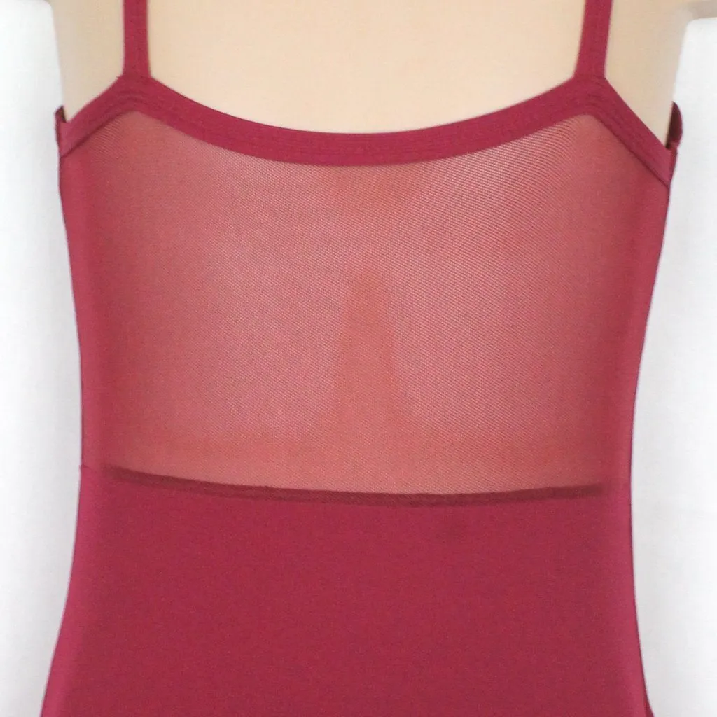 SALE - HARPER - MATT RIB CAMISOLE MESH BACK PANEL LEOTARD