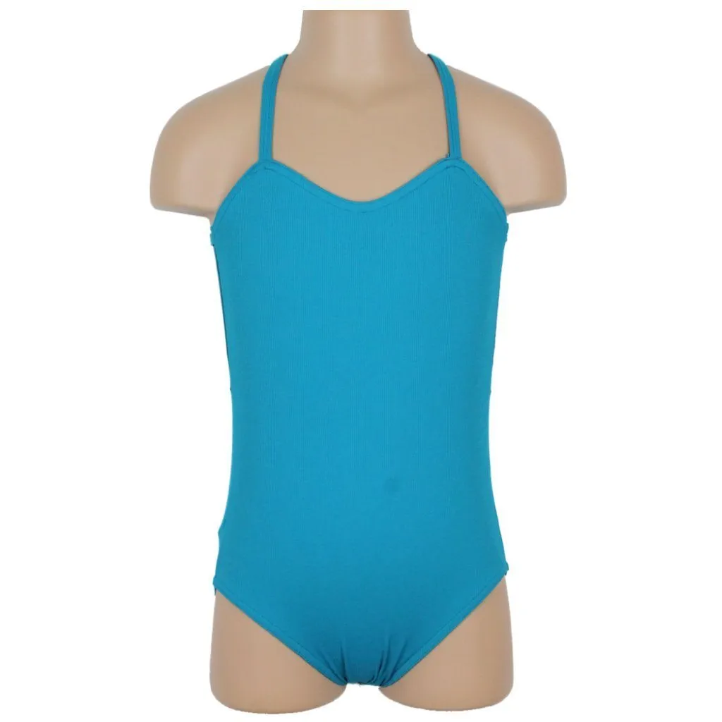 SALE - HARPER - MATT RIB CAMISOLE MESH BACK PANEL LEOTARD