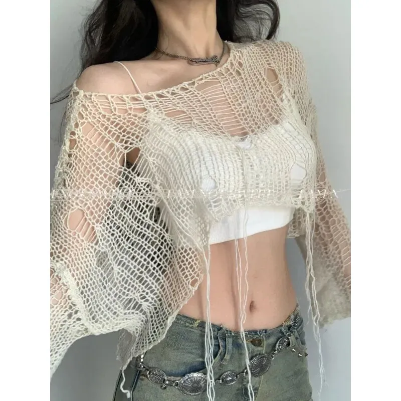 Sexy White Cropped Sweater | Elegant & Modern Fit