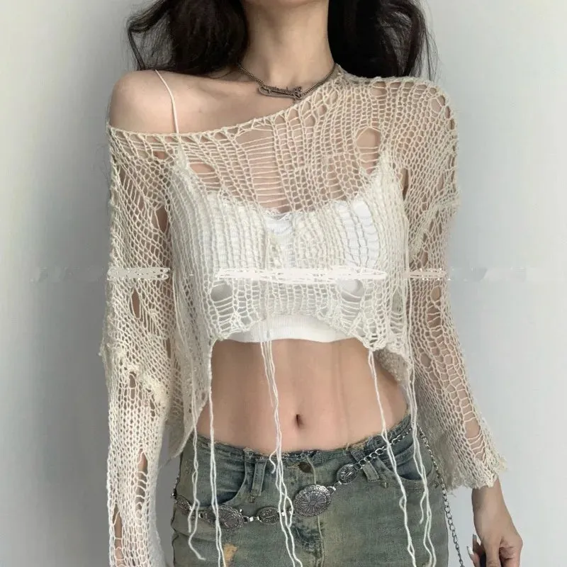 Sexy White Cropped Sweater | Elegant & Modern Fit