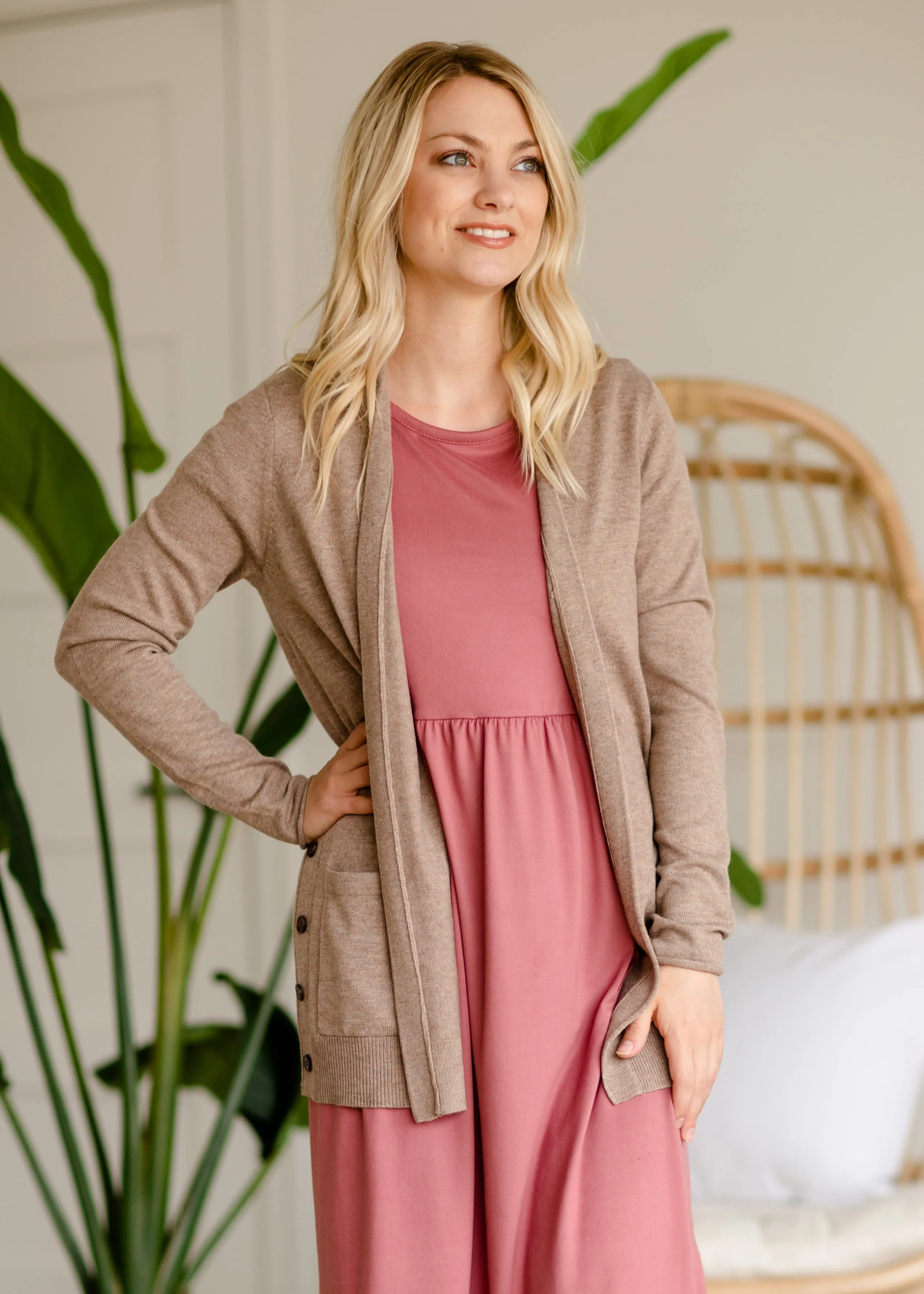 Solid Short Sleeve Midi Dress