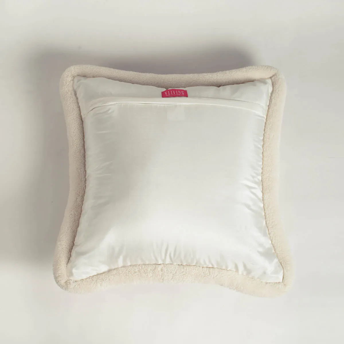 Svenska - White cushion cover, quilted, faux silk pillow