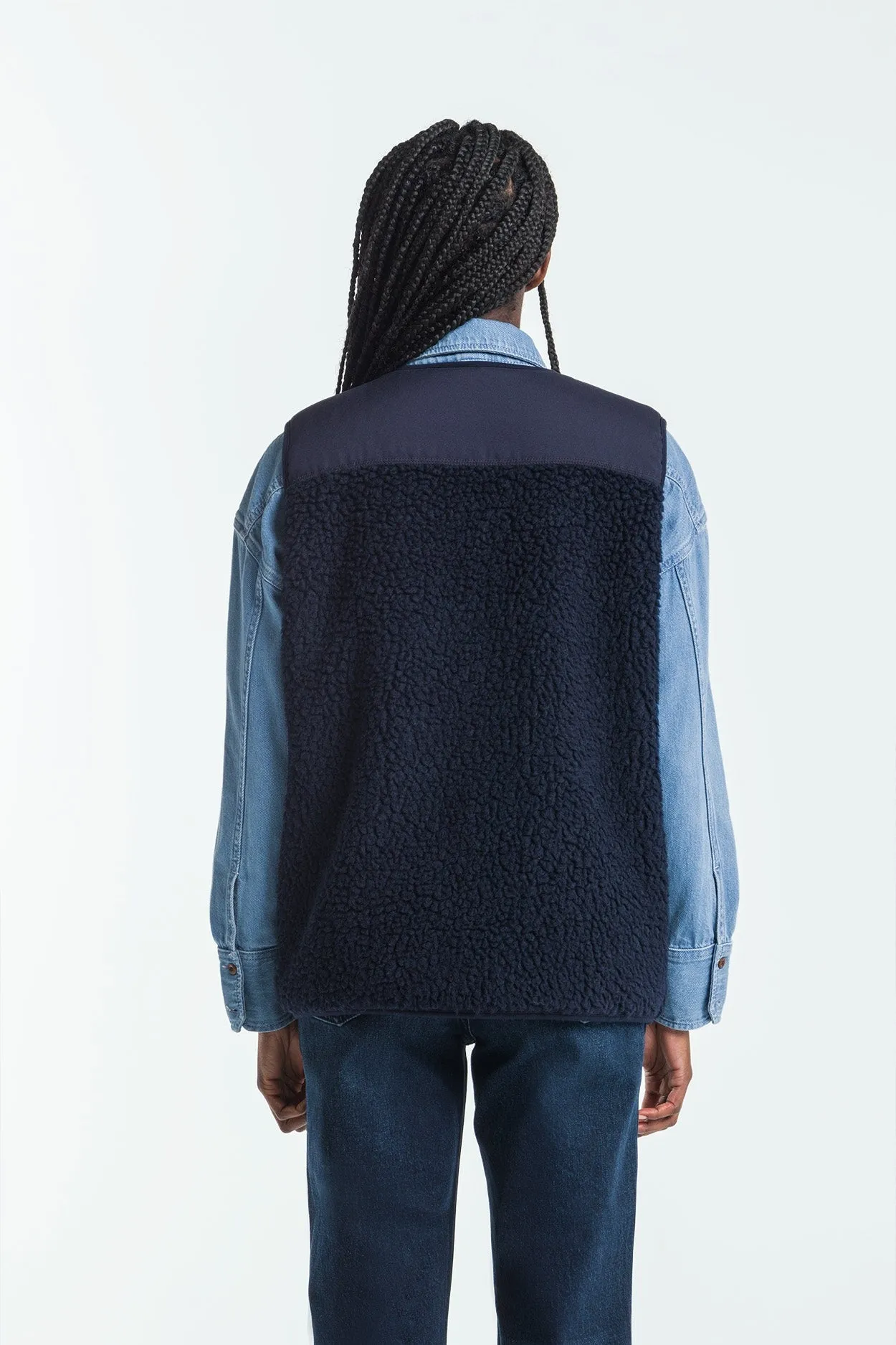 Tenji Unisex Sherpa Vest Maritime Blue