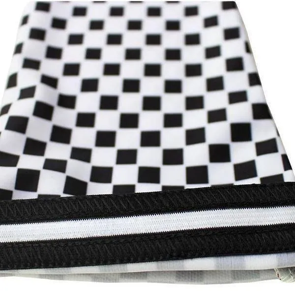 Unisex White Chequered Flag Quick Dry Cycling Arm-Warmers
