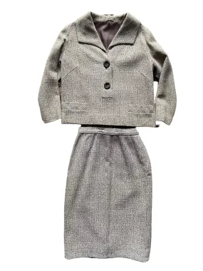 Vintage 1950s Wool Skirt and Top Set SZ M  |  Barn Owl Vintage Skirt Sets | Seattle Vintage Skirts