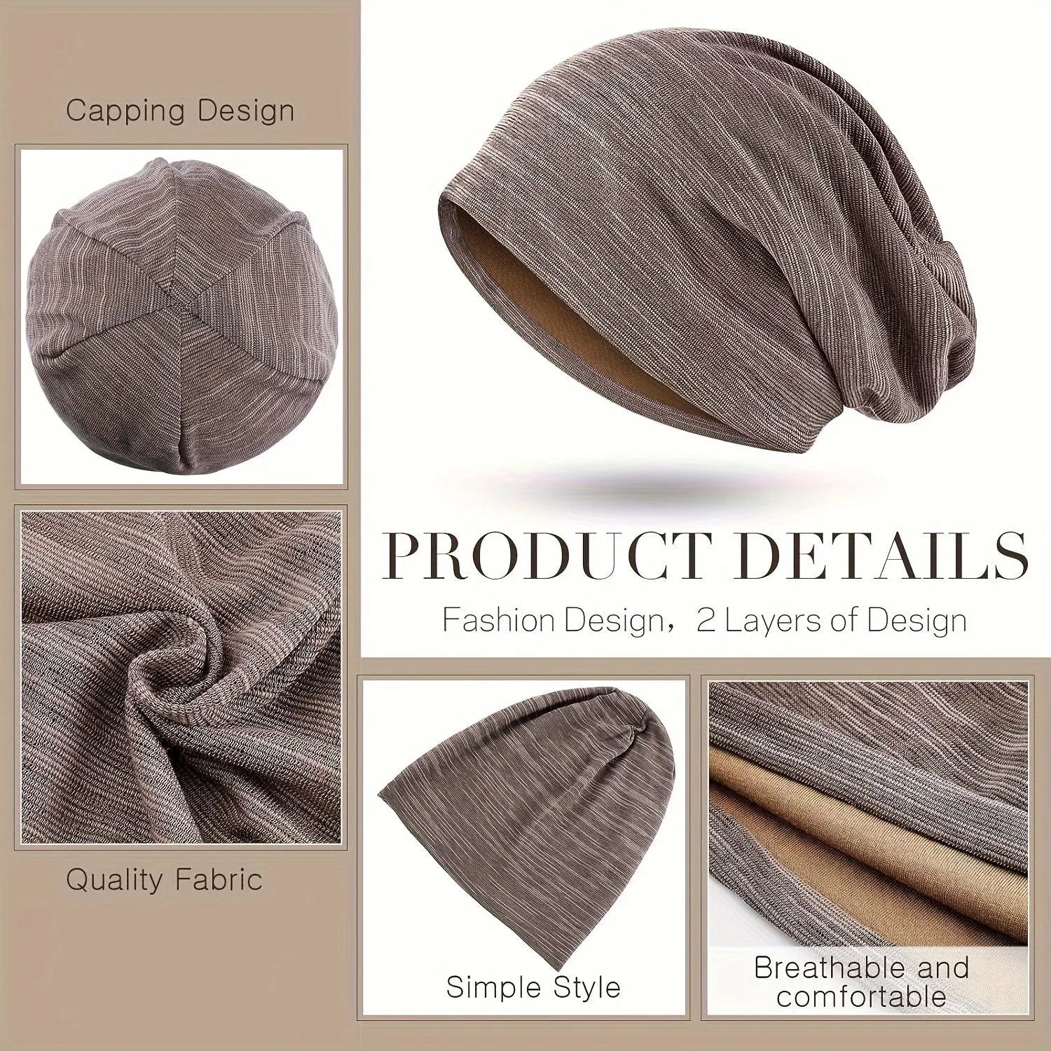 Vintage Unisex Slouchy Beanie Lightweight Chemo Hats for All
