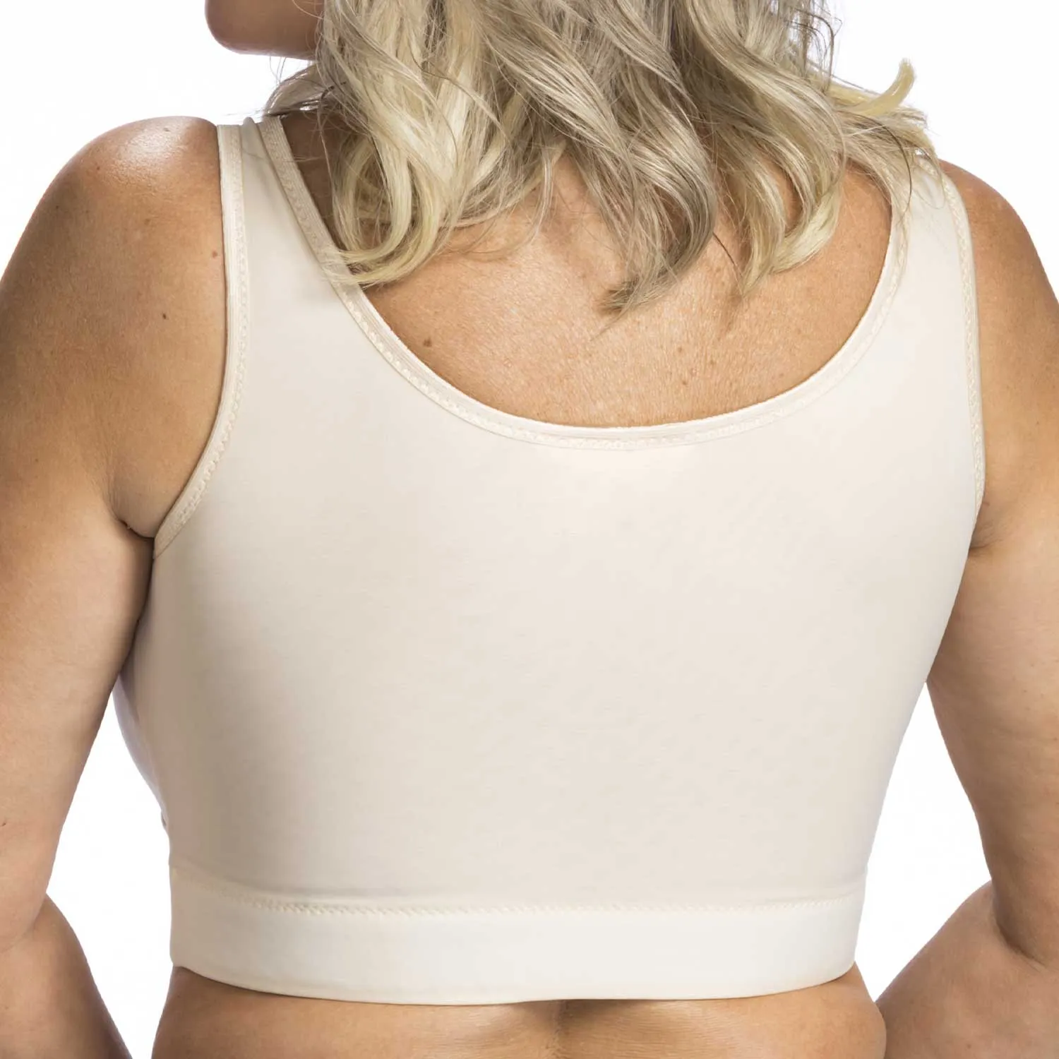 Wear Ease 792 Compression Bra w/Fiberfill Breast Forms & Drainage Tube Pouches