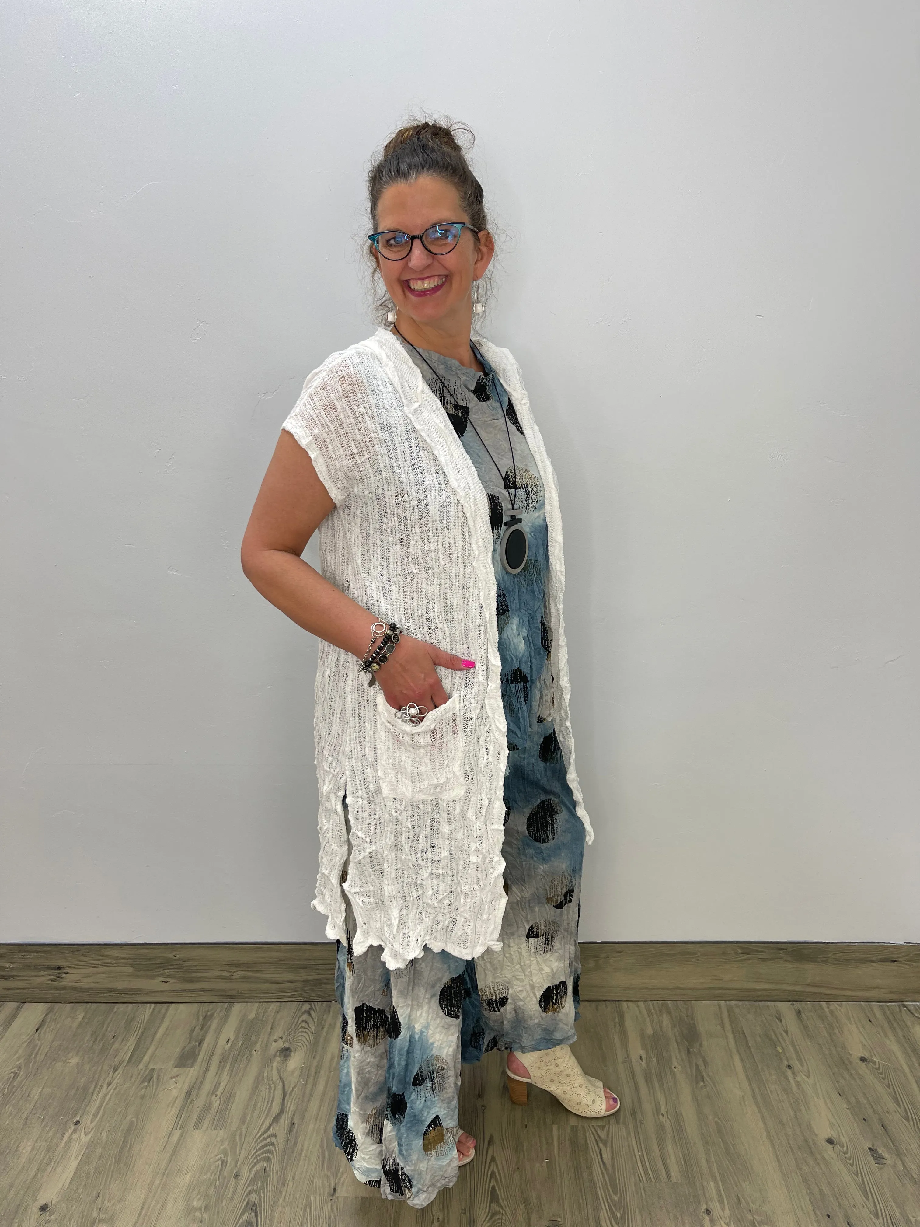 White Sleeveless Maxine Knit Vest