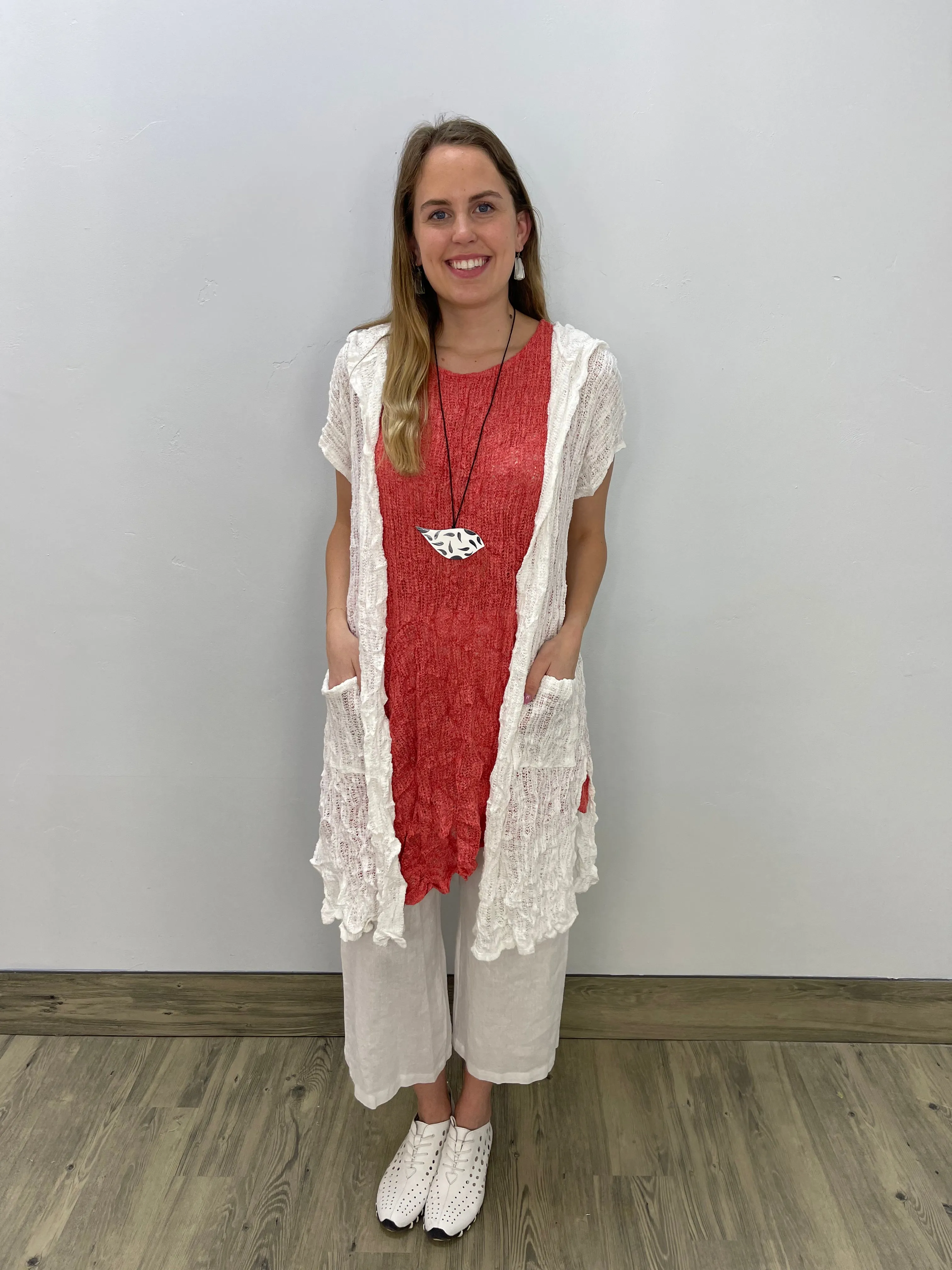 White Sleeveless Maxine Knit Vest