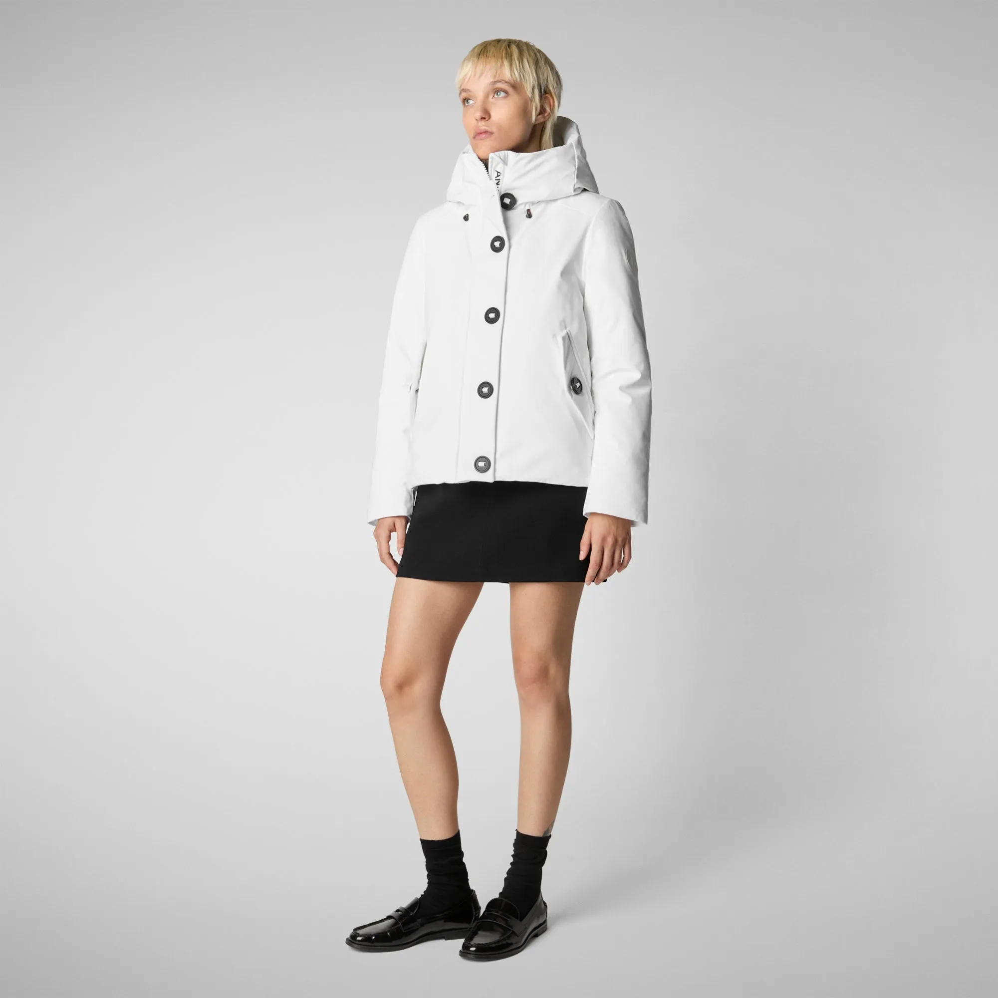 Woman's hooded parka Shanon in white