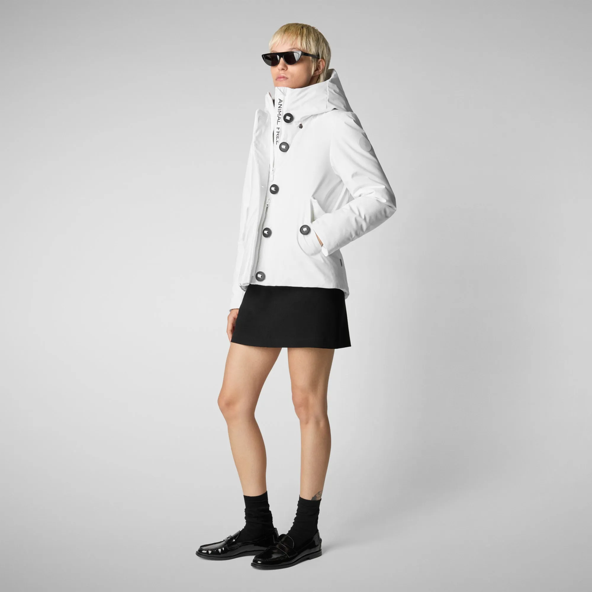 Woman's hooded parka Shanon in white