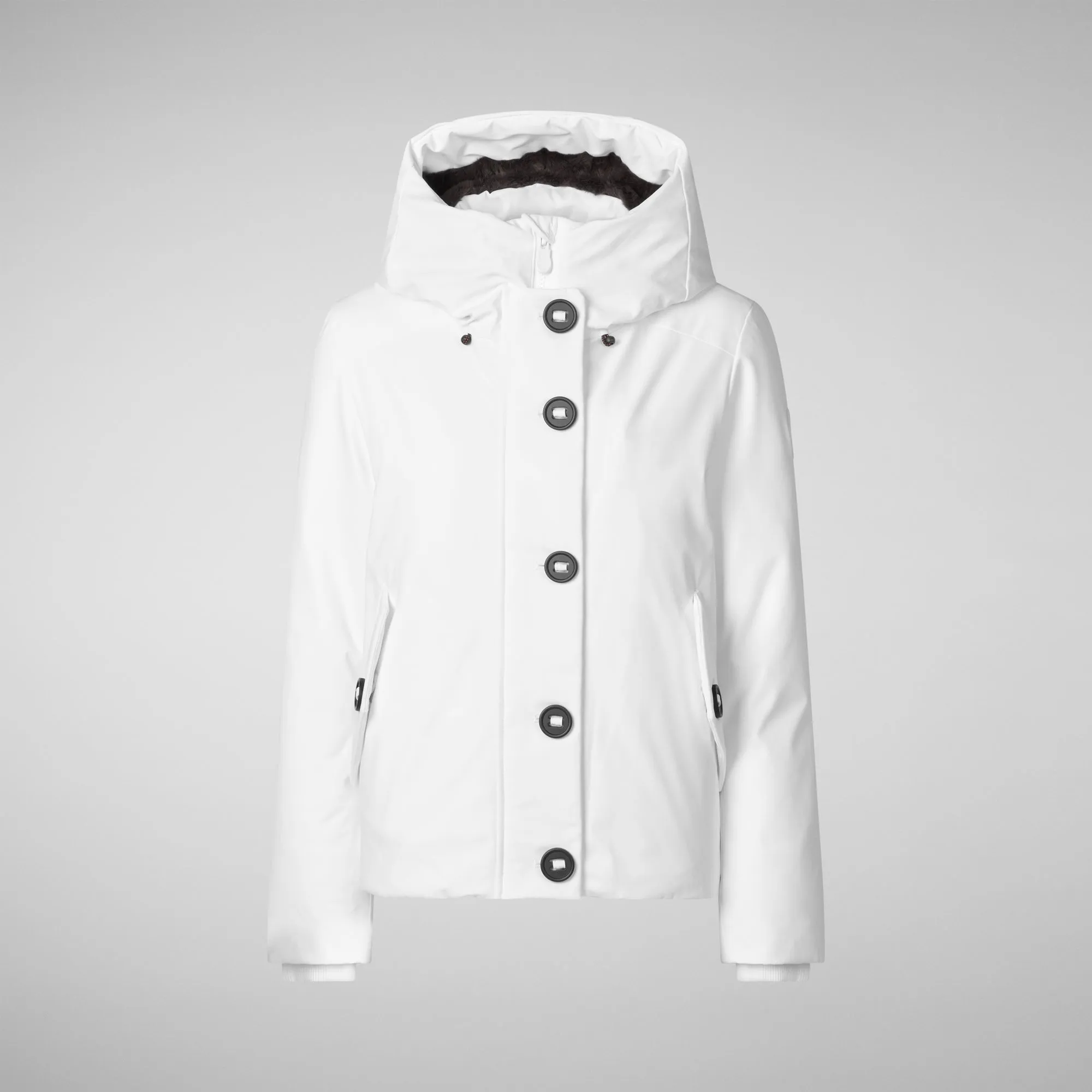 Woman's hooded parka Shanon in white