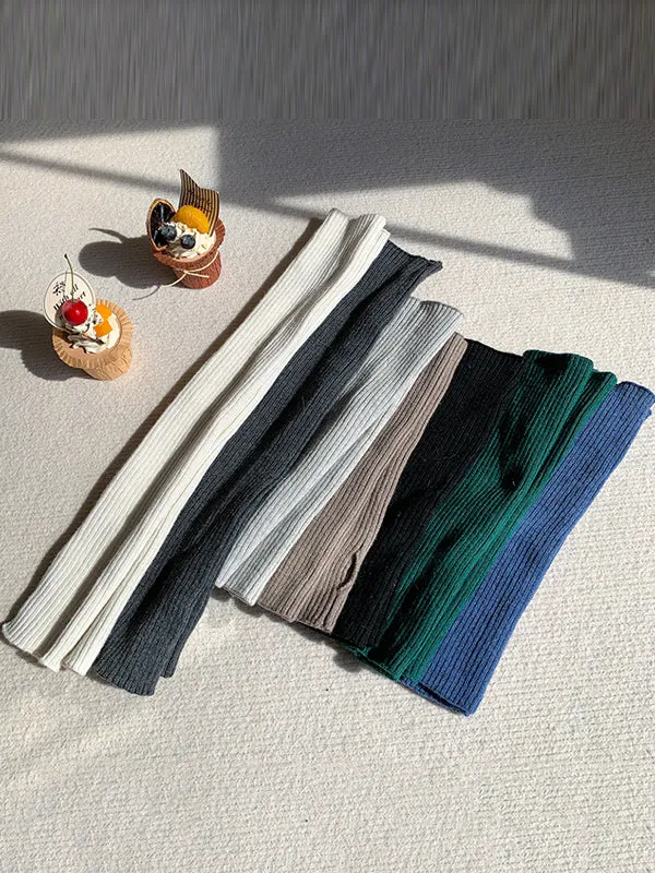 xakxx Casual Wool Knitting Keep Warm Solid Color Arm Warmers Accessories